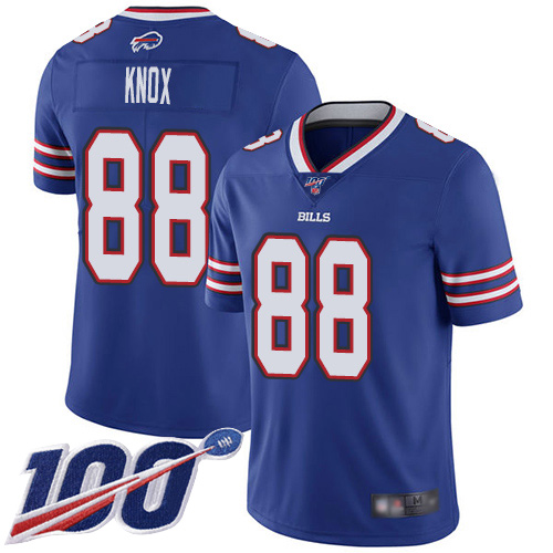 Men Buffalo Bills #88 Dawson Knox Royal Blue Team Color Vapor Untouchable Limited Player 100th Season NFL Jersey